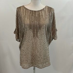Goldhawk Sequined Cold Shoulder Top